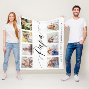 Cadeau voor Papa Foto-collage voor kleinkinderen Fleece Deken