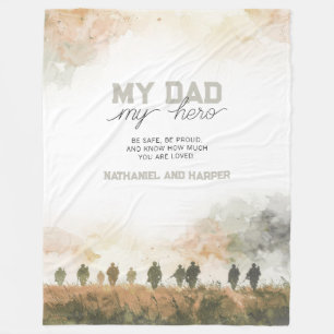 Cadeau voor papa mijn held inzet voor papa van kin fleece deken