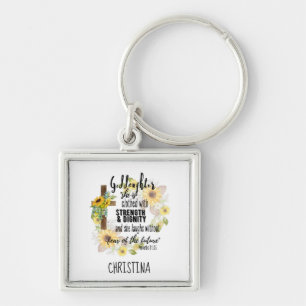 Cadeau voor peetdochter - Persoonlijke spreuk Sleutelhanger