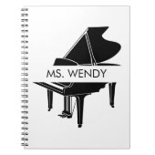 Cadeau voor Piano Teacher Grand Piano Notitieboek (Voorkant)