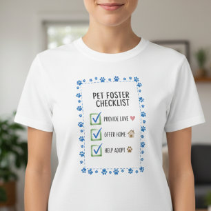 Cadeau voor pleegdierouders Checklist voor Dierena T-shirt