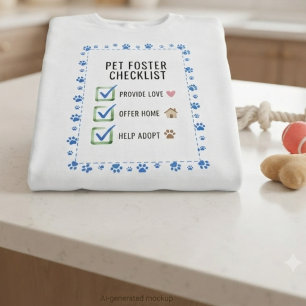 Cadeau voor pleegdierouders Checklist voor Dierena T-shirt