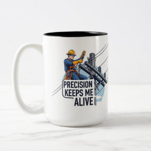 Cadeau voor professionele nutsbedrijven werknemer tweekleurige koffiemok