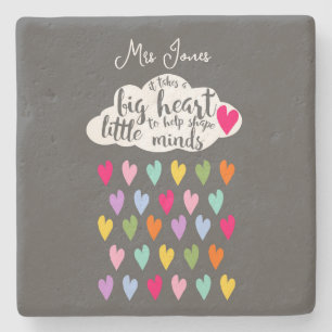 cadeau voor regendruppels en wolkenkleurige lerare stenen onderzetter