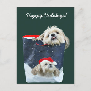 cadeau voor Shih Tzu Kerstmis Feestdagenkaart