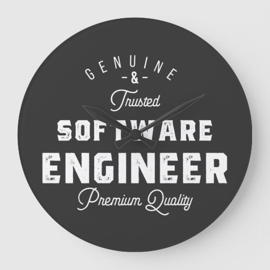 Cadeau voor software engineer grote klok (Voorkant)