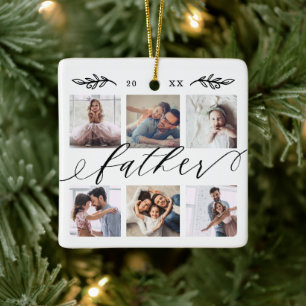 Cadeau voor vader Familie Keepomwille Foto Colla Keramisch Ornament
