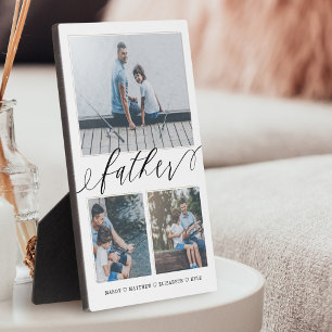 Cadeau voor vader   Familie Memories 3 Foto Collag Fotoplaat