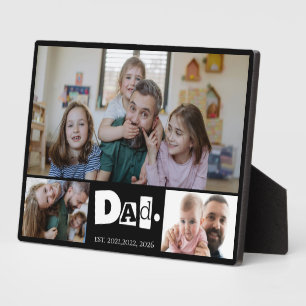Cadeau voor vader met 3 kinderen foto collage fami fotoplaat