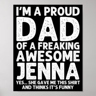 Cadeau voor vader van Jenna Vaderdag Funny Persoon Poster