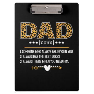 Cadeau voor Vaderdag met luipaardprint en definiti Klembord