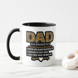 Cadeau voor Vaderdag met luipaardprint en definiti Mok
