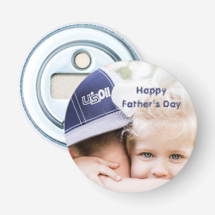 Cadeau voor Vaderdag voor papa   Aangepaste foto & Button Flesopener