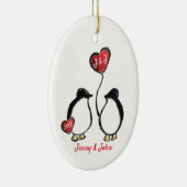 cadeau voor verloving van Penguin Keramisch Ornament (Rechts)
