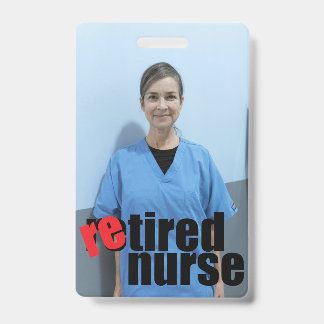 cadeau voor verpleegster met pensioen foto met boo badge