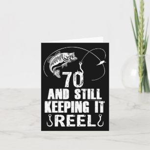 Cadeau voor visser voor 70e verjaardag 70 jaar oud kaart