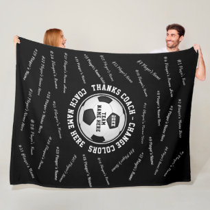 Cadeau voor Voetbalcoach Uw KLEUREN en TEKST Fleece Deken