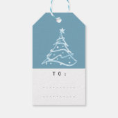 Cadeau voor vrolijk kerstfeest Nieuw jaar Blauw Cadeaulabel (Achterkant)