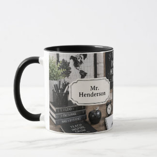 Cadeau voor waardering leraar Zwart & Wit Mok