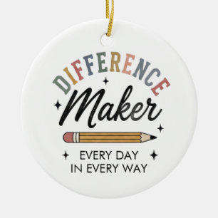Cadeau voor waardering van verschilmakers School l Keramisch Ornament