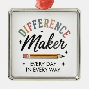Cadeau voor waardering van verschilmakers voor sch metalen ornament
