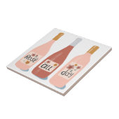 cadeau voor wijnliefhebbers op de hele dag roos tegeltje (Zijkant)