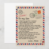 Cadeau voor zoon | Brief aan mijn zoon Liefs van m Kaart (Voorkant / Achterkant)