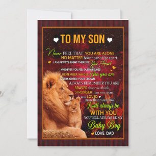Cadeau voor zoon   Brief aan mijn zoon Liefs van p Kaart