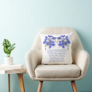 Cadeau voor zus, Elegante bloemen & Gedicht Kussen