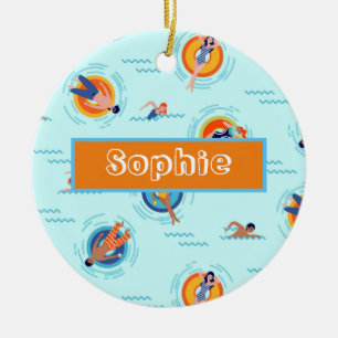 cadeau voor zwembad keramisch ornament