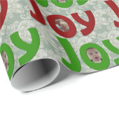 Cadeau VOS PHOTOS JOY Christmas Wrapping Papier (Coin rond)