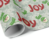 Cadeau VOS PHOTOS JOY Christmas Wrapping Papier (Coin rond)