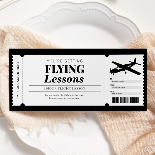 Cadeau Voucher Vlieglessen Piloot Opleiding Kaart