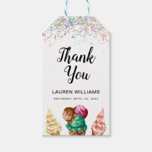 Cadeau-Vrijgezellenfeest met Ice Cream-coating Lab Cadeaulabel