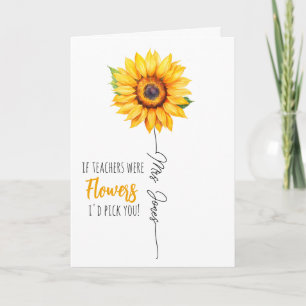 cadeau waardering leraar kies jij zonnebloem kaart
