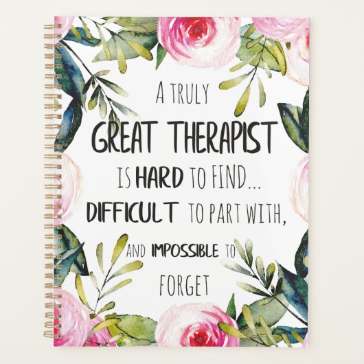 Cadeau waardering therapeut Bedankt Citaat Planner (Voorkant)