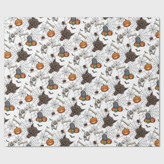 Cadeau 🐺 Werewolf Halloween Papier à enveloppement 🎃 💀 (Plat)