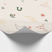 Cadeau Western, Rodéo, Papier d'enveloppement pour fille (Coin)