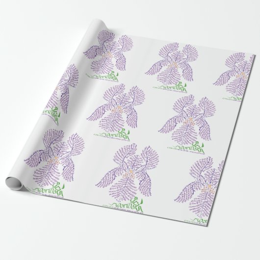 Cadeau World Word Iris Wrapper Papier (Déroulé)