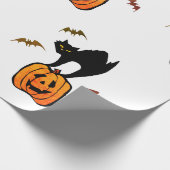CADEAU WRAPPER PAPIER GRAVE CHAT AVEC CITROUILLE ET BATS (Coin)