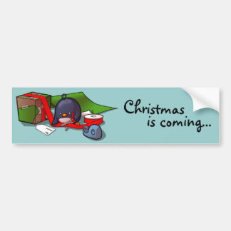 Cadeau-Wrapping Penguin Bumpersticker