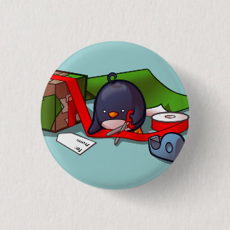 Cadeau-Wrapping Penguin Button