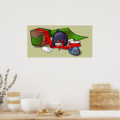 Cadeau-Wrapping Penguin Poster (Keuken)