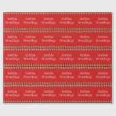 Cadeau Yuletide Salutations papier d'enveloppement rouge (Plat)