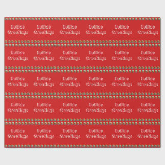Cadeau Yuletide Salutations papier d'enveloppement rouge