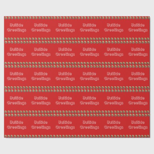 Cadeau Yuletide Salutations papier d'enveloppement rouge (Couture)