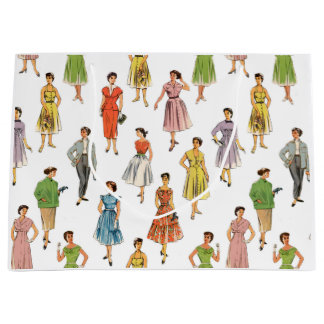 Cadeau-zak (retro-50) groot cadeauzakje