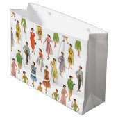 Cadeau-zak (retro-50) groot cadeauzakje (Voorkant Gekanteld)
