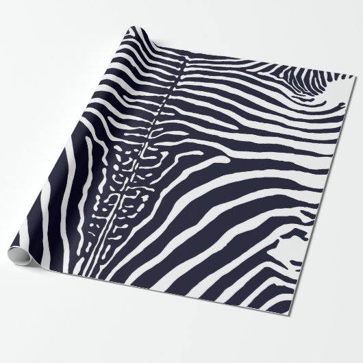 Cadeau Zebra Cowhide Imprimer papier d'emballage noir et  (Déroulé)