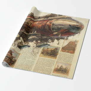 Cadeau Zeppelin Steampunk vintage (11) Papier de tissus